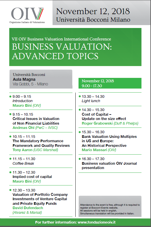 VII OIV International Valuation Conference, 11.12.2018